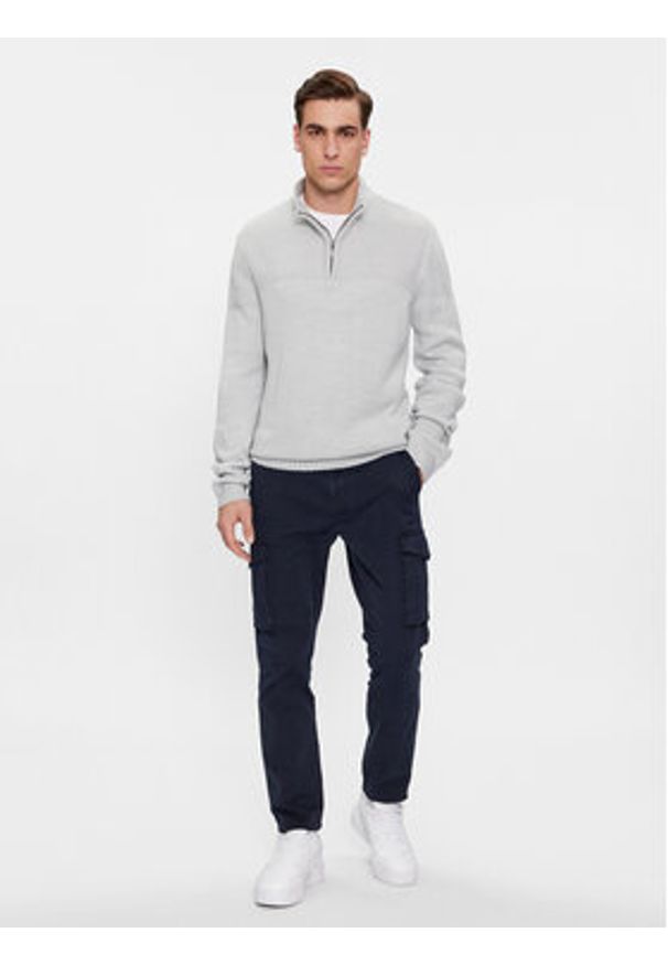Brave Soul Sweter MK-230DITTON Szary Regular Fit. Kolor: szary. Materiał: wiskoza
