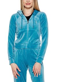 Juicy Couture - JUICY COUTURE Niebieska damska bluza Madison, Rozmiar L. Okazja: na co dzień. Kolor: niebieski. Materiał: materiał. Styl: casual, klasyczny #4