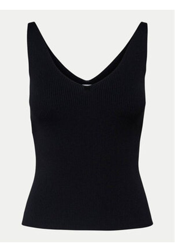 JDY Top Nanna 15180497 Czarny Slim Fit. Kolor: czarny. Materiał: wiskoza