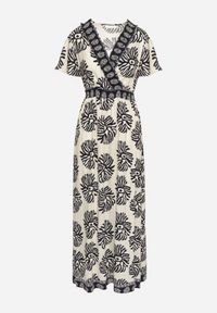 Born2be - Niebieska Wiskozowa Sukienka Rozkloszowana z Kopertowym Dekoltem w Boho Wzór Paldena. Okazja: na imprezę, na co dzień. Typ kołnierza: dekolt kopertowy. Kolor: niebieski. Materiał: wiskoza. Wzór: aplikacja. Sezon: lato. Typ sukienki: kopertowe. Styl: boho #7