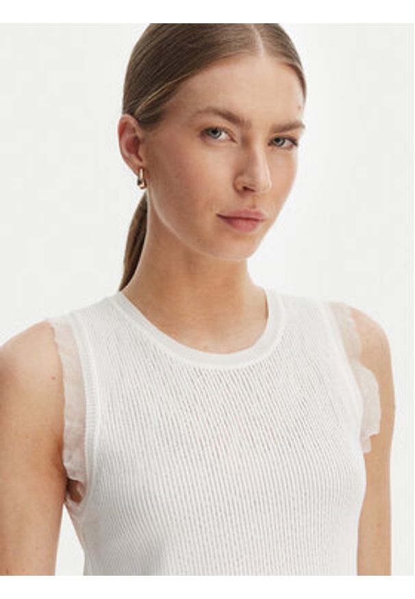 Rinascimento Bluzka CFM0012241003 Biały Slim Fit. Kolor: biały. Materiał: syntetyk