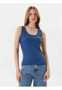 United Colors of Benetton - United Colors Of Benetton Top 3GA2DH010 Granatowy Slim Fit. Kolor: niebieski. Materiał: bawełna