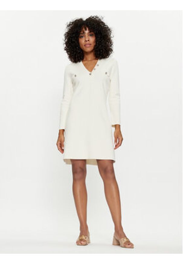 TwinSet - TWINSET Sukienka dzianinowa 241TP3094 Écru Regular Fit. Materiał: wiskoza