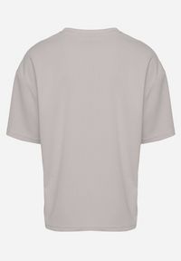 Born2be - Jasnoszara Koszulka T-shirt Klasyczna Paliessa. Kolor: szary. Styl: klasyczny #7