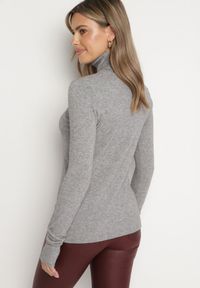 Born2be - Szary Golf Sweter z Wiskozą i Kaszmirem Zailaya. Okazja: na co dzień. Typ kołnierza: golf. Kolor: szary. Materiał: kaszmir, wiskoza. Styl: casual #3