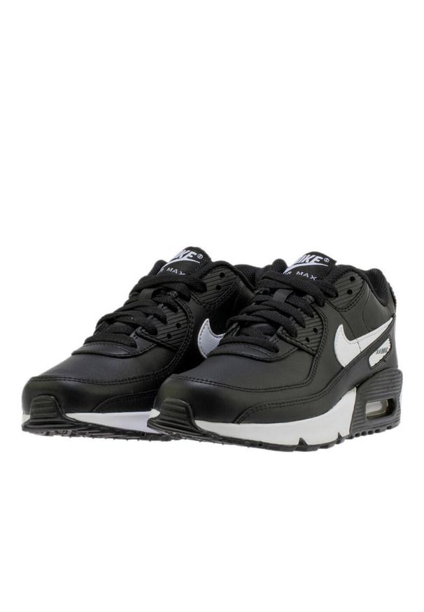 Buty do chodzenia dla dzieci Nike Air Max 90 Ltr GS. Zapięcie: sznurówki. Kolor: czarny, biały, wielokolorowy. Materiał: syntetyk, tkanina, skóra, materiał. Szerokość cholewki: normalna. Model: Nike Air Max, Nike Air Max 90. Sport: turystyka piesza