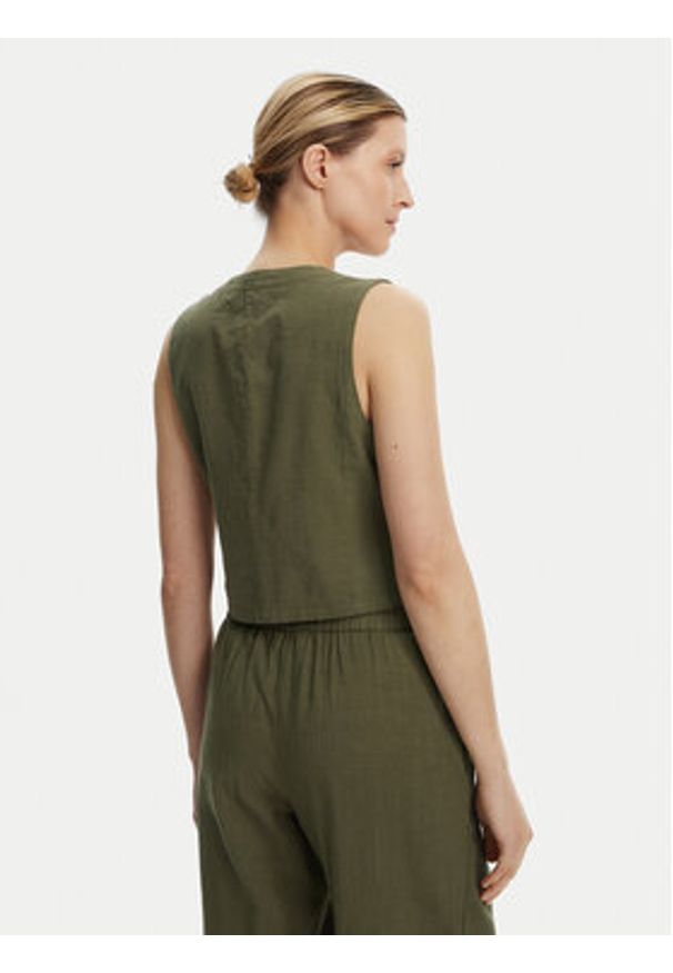 Vero Moda Kamizelka Caia 10333795 Zielony Regular Fit. Kolor: zielony. Materiał: bawełna