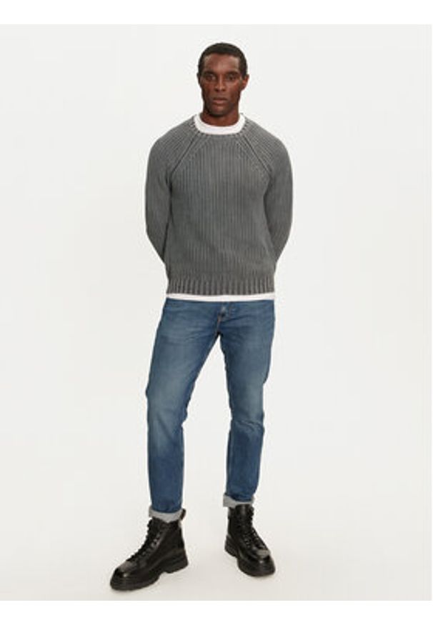 Brave Soul Sweter MK-248SKEPTA Niebieski Regular Fit. Kolor: niebieski. Materiał: bawełna