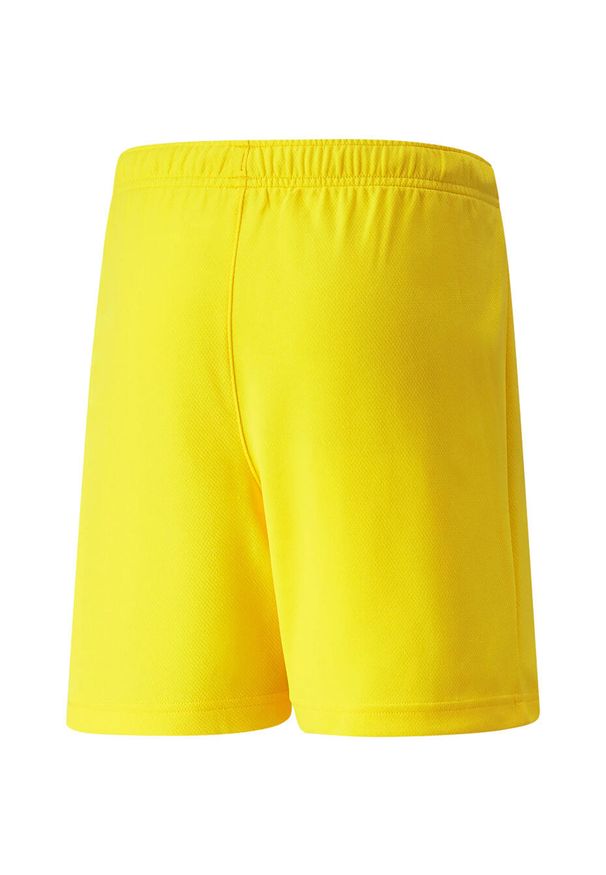 Spodenki piłkarskie dla dzieci Puma teamRISE Short Jr. Kolor: żółty, wielokolorowy, pomarańczowy, czarny