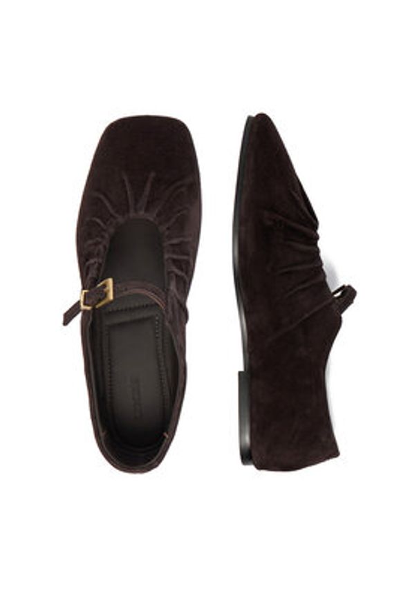 Gino Rossi Baleriny CEO-ADI-LT959S-Y2 Brązowy. Kolor: brązowy. Materiał: zamsz, skóra