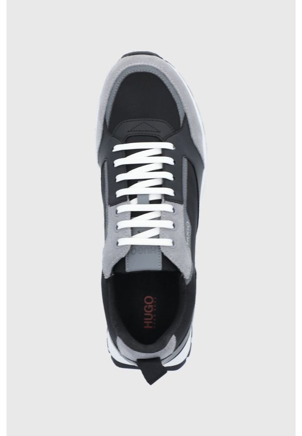 Hugo buty Icelin kolor czarny. Nosek buta: okrągły. Zapięcie: sznurówki. Kolor: czarny. Materiał: guma