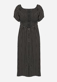 Born2be - Czarna Sukienka z Bawełny o Rozkloszowanym Kroju w Kropeczki Lisadrisa. Okazja: na co dzień, na imprezę. Kolor: czarny. Materiał: bawełna. Długość rękawa: krótki rękaw. Styl: klasyczny, casual, elegancki #4