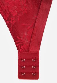 Born2be - Bordowy Biustonosz Koronkowy Typu Full Cup Vikoni. Kolor: czerwony. Materiał: koronka. Wzór: koronka #2