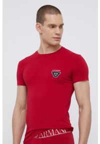 Emporio Armani Underwear Piżama 111604.1A595 męska kolor czerwony z aplikacją. Kolor: czerwony. Materiał: dzianina. Wzór: aplikacja #3
