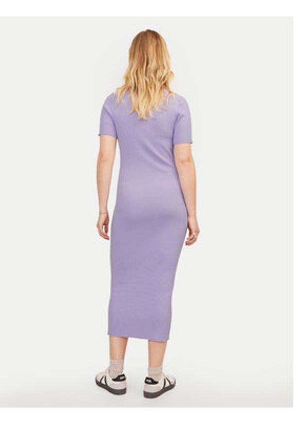 JJXX Sukienka dzianinowa Ellie 12254342 Fioletowy Slim Fit. Kolor: fioletowy. Materiał: wiskoza
