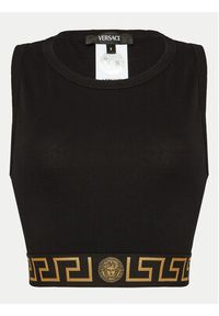 VERSACE - Versace Biustonosz top 1008598 1A10011 Czarny Slim Fit. Kolor: czarny. Materiał: bawełna #5