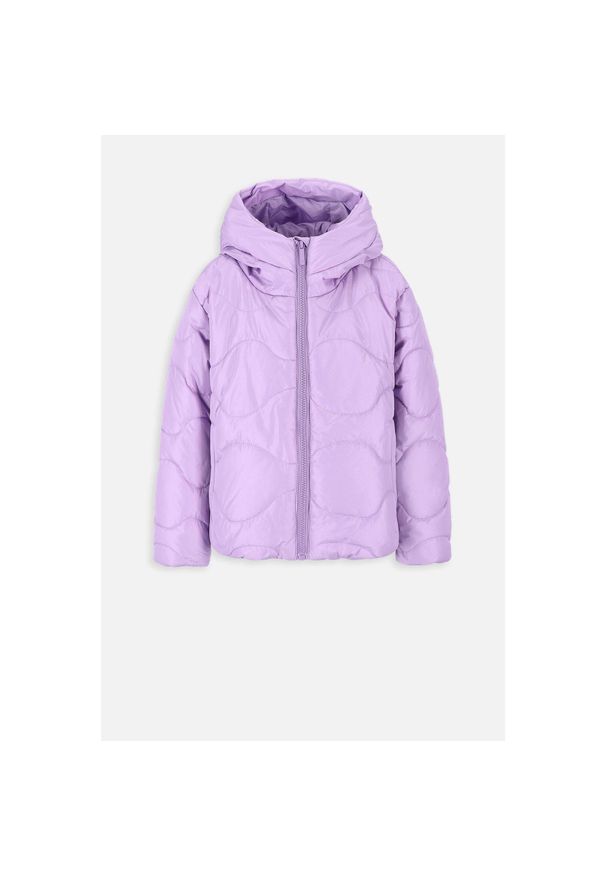 Kurtka turystyczna dziewczęca pikowana Lemon Explore ZL3 fioletowa. Typ kołnierza: kaptur. Kolor: fioletowy. Materiał: poliester. Sezon: zima. Sport: turystyka piesza