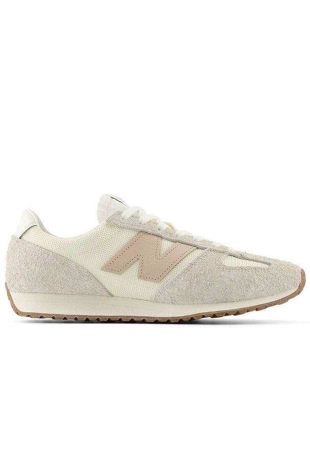 Buty unisex New Balance U471KAA - beżowe. Kolor: beżowy. Materiał: syntetyk, materiał, skóra, guma, zamsz. Szerokość cholewki: normalna. Wzór: jodełka. Sezon: lato