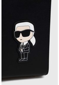 Karl Lagerfeld torebka skórzana kolor czarny. Kolor: czarny. Materiał: skórzane. Rodzaj torebki: na ramię #5