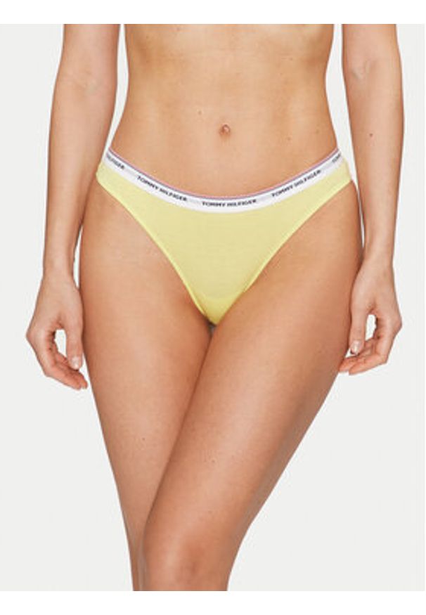 TOMMY HILFIGER - Tommy Hilfiger Komplet 3 par stringów UW0UW04894 Kolorowy. Materiał: bawełna. Wzór: kolorowy