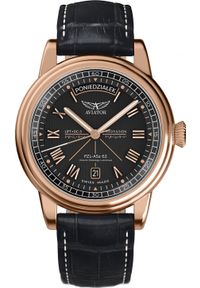 AVIATOR - Zegarek Aviator Zegarek męski Aviator V.3.35.2.282.4 PL czarny. Kolor: czarny #1