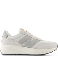 Buty dziecięce New Balance GS370AA – szare. Kolor: szary. Materiał: zamsz, skóra. Szerokość cholewki: normalna. Sezon: lato