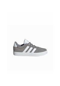 Adidas - Kapcie ADIDAS VL COURT 3.0 K Szary. Okazja: na co dzień. Kolor: szary. Materiał: skóra