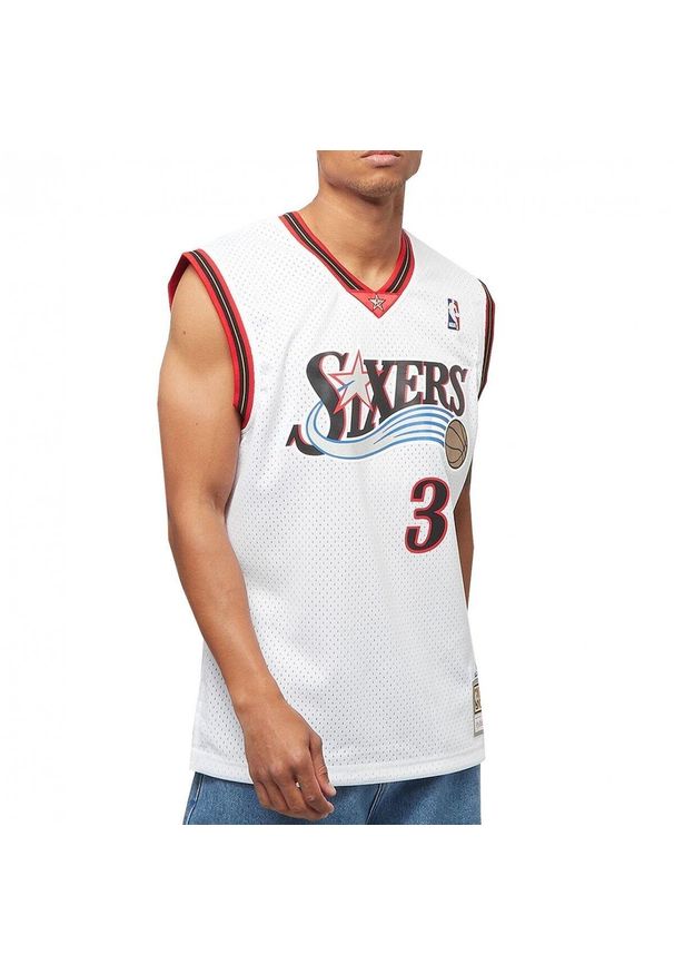 Koszulka do koszykówki męska Mitchell & Ness NBA Swingman Home Jersey 76ERS 00. Kolor: czerwony, wielokolorowy, biały. Materiał: jersey. Sport: koszykówka