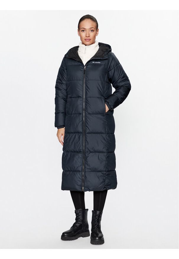 columbia - Columbia Kurtka zimowa Puffect™ Long Jacket Czarny Regular Fit. Kolor: czarny. Materiał: syntetyk. Sezon: zima
