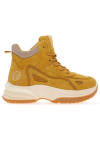 Buty Lee Cooper Smartstep LCJ-22-44-1354L - żółte. Okazja: na co dzień. Wysokość cholewki: przed kolano. Zapięcie: sznurówki. Kolor: żółty. Materiał: materiał, skóra ekologiczna, polar. Szerokość cholewki: normalna. Sezon: jesień, zima