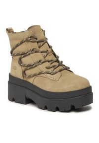 Ugg Botki W Brisbane Lace Up 1143841 Beżowy. Kolor: beżowy. Materiał: zamsz, skóra