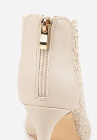 Renee - Beżowe Eleganckie Ażurowe Sandały Vices na Szpilce Nelithin. Okazja: na spotkanie biznesowe. Kolor: beżowy. Wzór: ażurowy. Obcas: na szpilce. Styl: elegancki #4