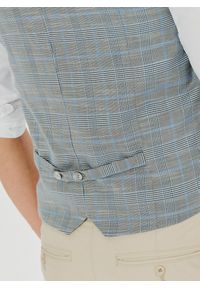 Pako Lorente - PAKO LORENTE – Męska szara kamizelka w kratę. Okazja: na ślub cywilny, na wesele. Kolor: szary. Materiał: poliester, elastan, wiskoza #9