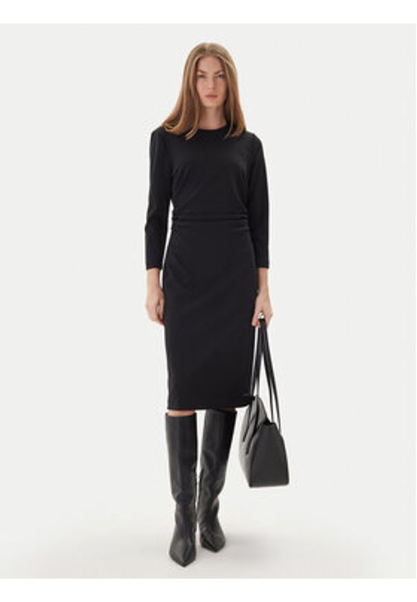 Calvin Klein Sukienka koktajlowa LV044D062G Czarny Slim Fit. Kolor: czarny. Materiał: syntetyk. Styl: wizytowy