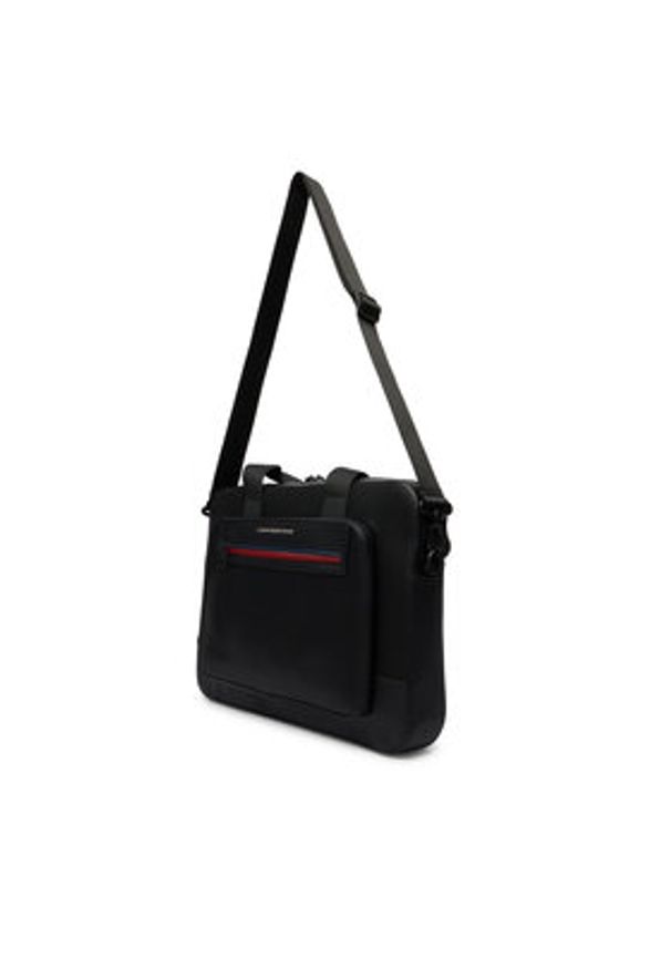 TOMMY HILFIGER - Tommy Hilfiger Torba na laptopa Th Foundation Computer Bag AM0AM14158 Czarny. Kolor: czarny. Materiał: skóra