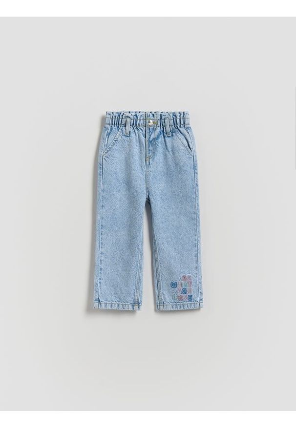 Reserved - Jeansy baggy - niebieski. Kolor: niebieski. Materiał: jeans