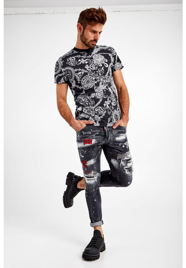 Versace Jeans Couture - T-shirt VERSACE JEANS COUTURE. Materiał: bawełna. Długość rękawa: krótki rękaw. Długość: krótkie