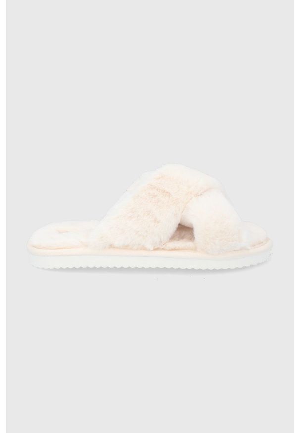Flip*Flop Kapcie. Kolor: beżowy. Materiał: materiał. Wzór: gładki
