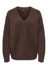 only - ONLY Sweter Mari 15360940 Brązowy Loose Fit. Kolor: brązowy. Materiał: syntetyk #7