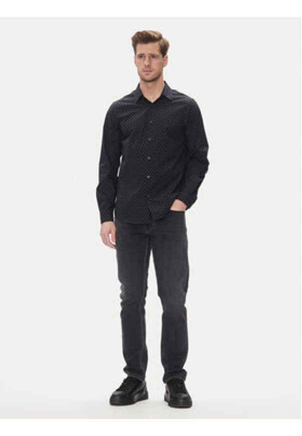 Armani Exchange Koszula XM000719 AF13206 FB064 Granatowy Regular Fit. Kolor: niebieski. Materiał: bawełna