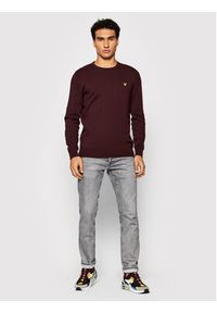 Lyle & Scott Sweter KN400VC Bordowy Regular Fit. Kolor: czerwony. Materiał: bawełna #2