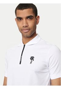 Karl Lagerfeld - KARL LAGERFELD Polo 745400 543221 Biały Regular Fit. Typ kołnierza: polo. Kolor: biały. Materiał: bawełna #2