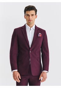 Pako Lorente - PAKO LORENTE - Bordowa marynarka garniturowa. Kolor: czerwony. Materiał: poliester, wiskoza, elastan. Styl: młodzieżowy #1