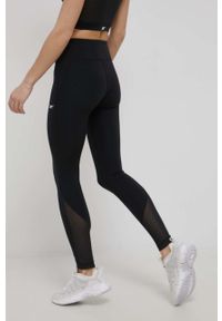 Reebok legginsy treningowe Lux Perform damskie kolor czarny gładkie. Kolor: czarny. Materiał: skóra, dzianina, materiał. Wzór: gładki. Sport: fitness