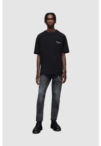 AllSaints t-shirt bawełniany kolor czarny z nadrukiem. Kolor: czarny. Materiał: bawełna. Długość rękawa: krótki rękaw. Długość: krótkie. Wzór: nadruk #4