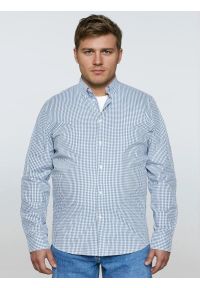 Big-Star - Koszula męska bawełniana w drobną kratę błękitna Gibbsoner 401. Kolor: niebieski. Materiał: bawełna. Wzór: haft, kratka, gładki. Styl: klasyczny, elegancki #3