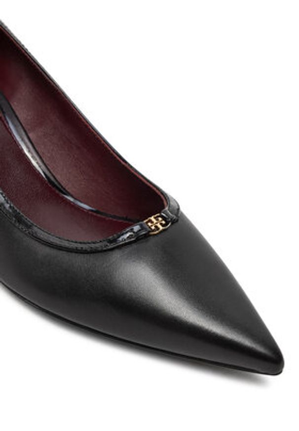Tory Burch Czółenka Double T Buckle 160124 Czarny. Kolor: czarny. Materiał: skóra. Obcas: na szpilce