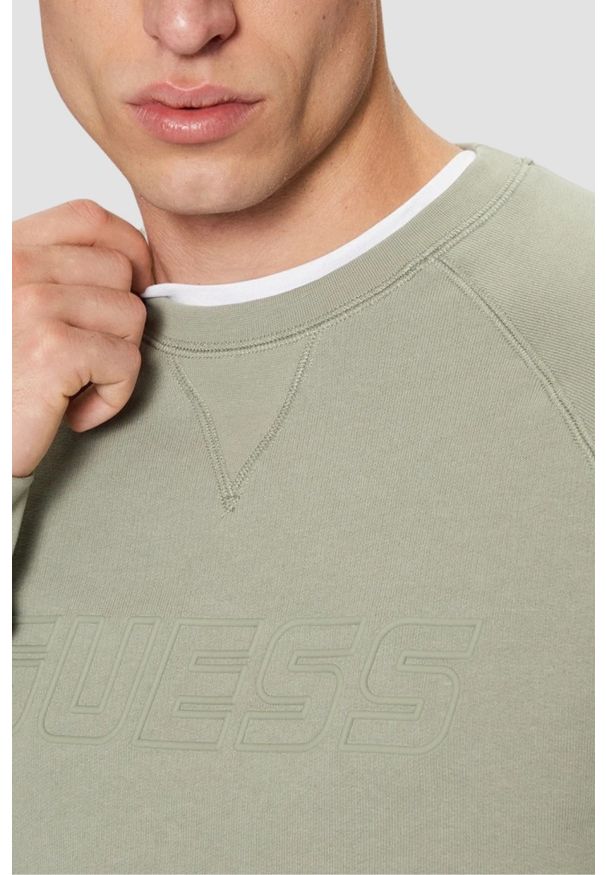 Guess - GUESS Zielona bluza męska New Aldwin, Rozmiar XL. Kolor: zielony