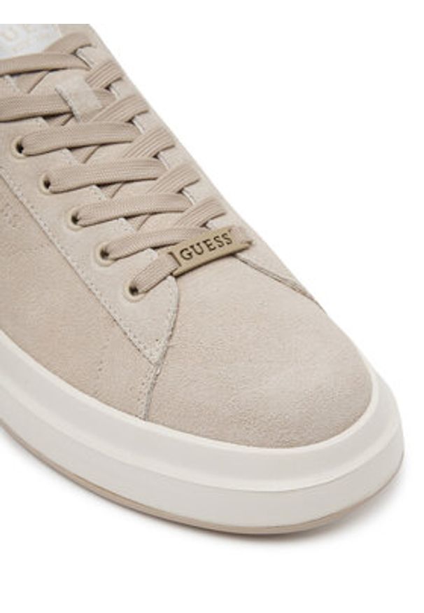 Guess Sneakersy FMTLBA SUE12 Beżowy. Kolor: beżowy. Materiał: zamsz, skóra