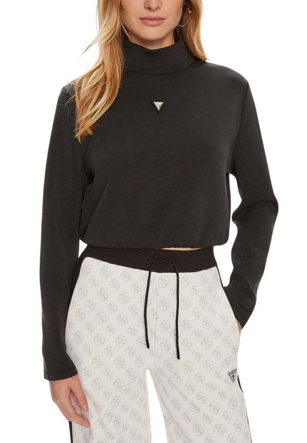 Guess - GUESS Czarna damska bluza Olympe, Rozmiar L. Kolor: czarny
